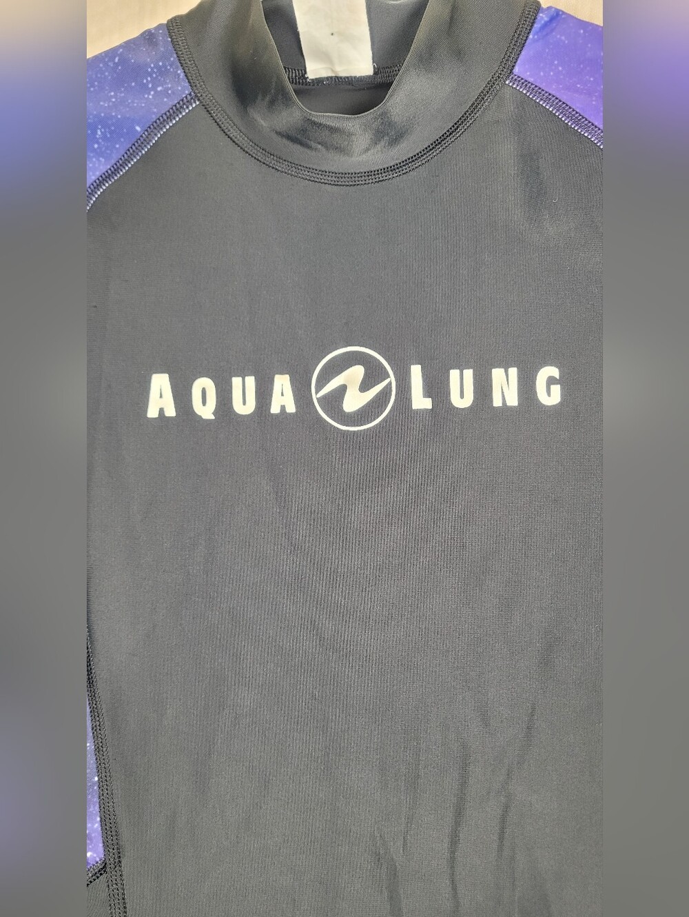 Aqua Lung Long Sleeve Rash Guard - Black & Purple Galaxy UPF 50 SPF - Picture 5 of 14